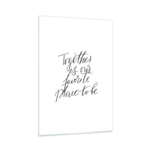 Obraz na szkle - Typograficzny napis w eleganckim stylu na białym tle - 80x120cm - Też to czujesz? - Nowoczesna dekoracja ścienna do salonu i sypialni ARTTOR