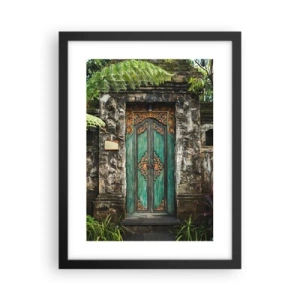 Plakat w czarnej ramie - Drzwi do egzotycznego świata - 30x40 cm