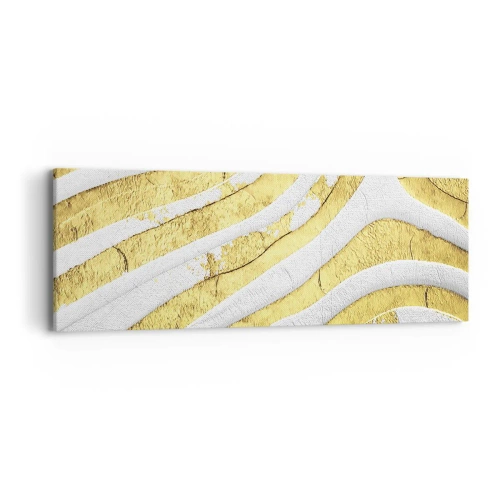 Obraz na płótnie - Kompozycja w bieli i złocie - 90x30 cm