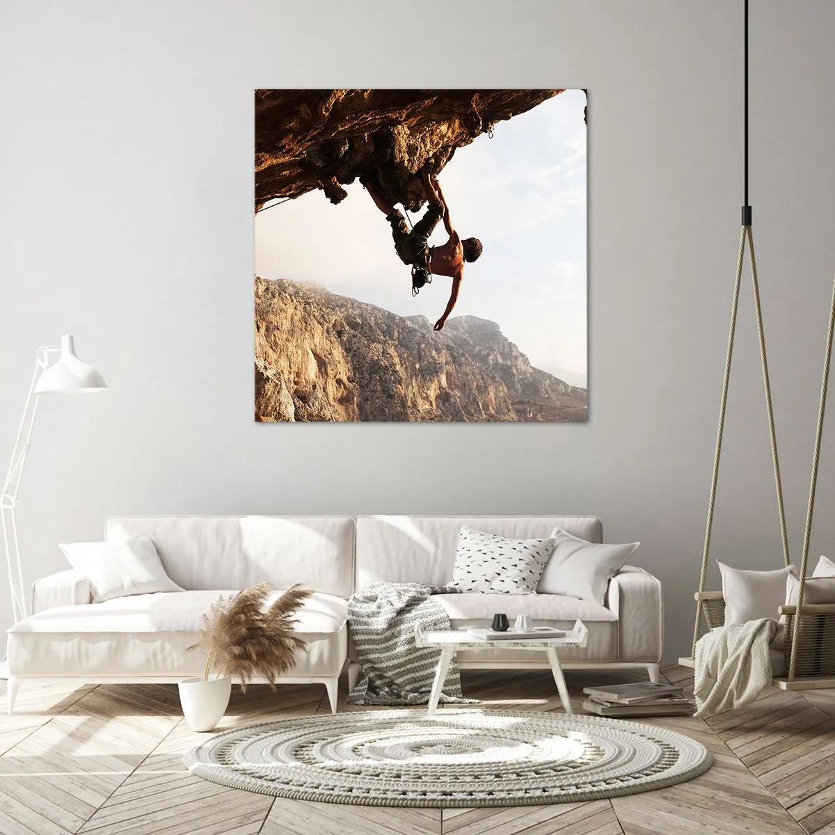 Obraz na płótnie - Świat skurczony w garści na obrywie głazu - 60x60 cm