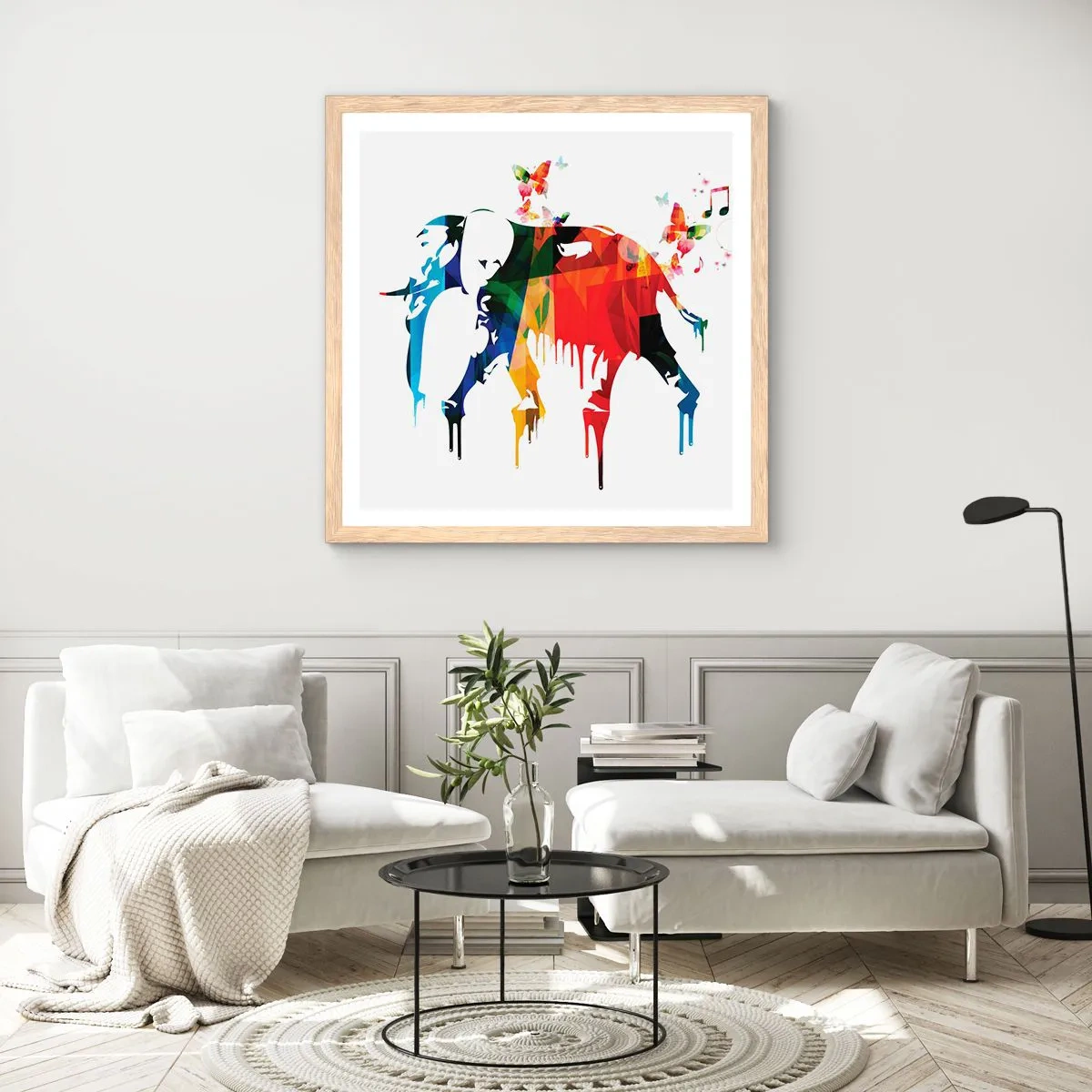 Plakat w ramie jasny dąb - Tańczyć każdy może - 40x40 cm