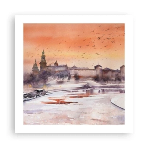 Plakat - Królewski zachód słońca - 50x50 cm