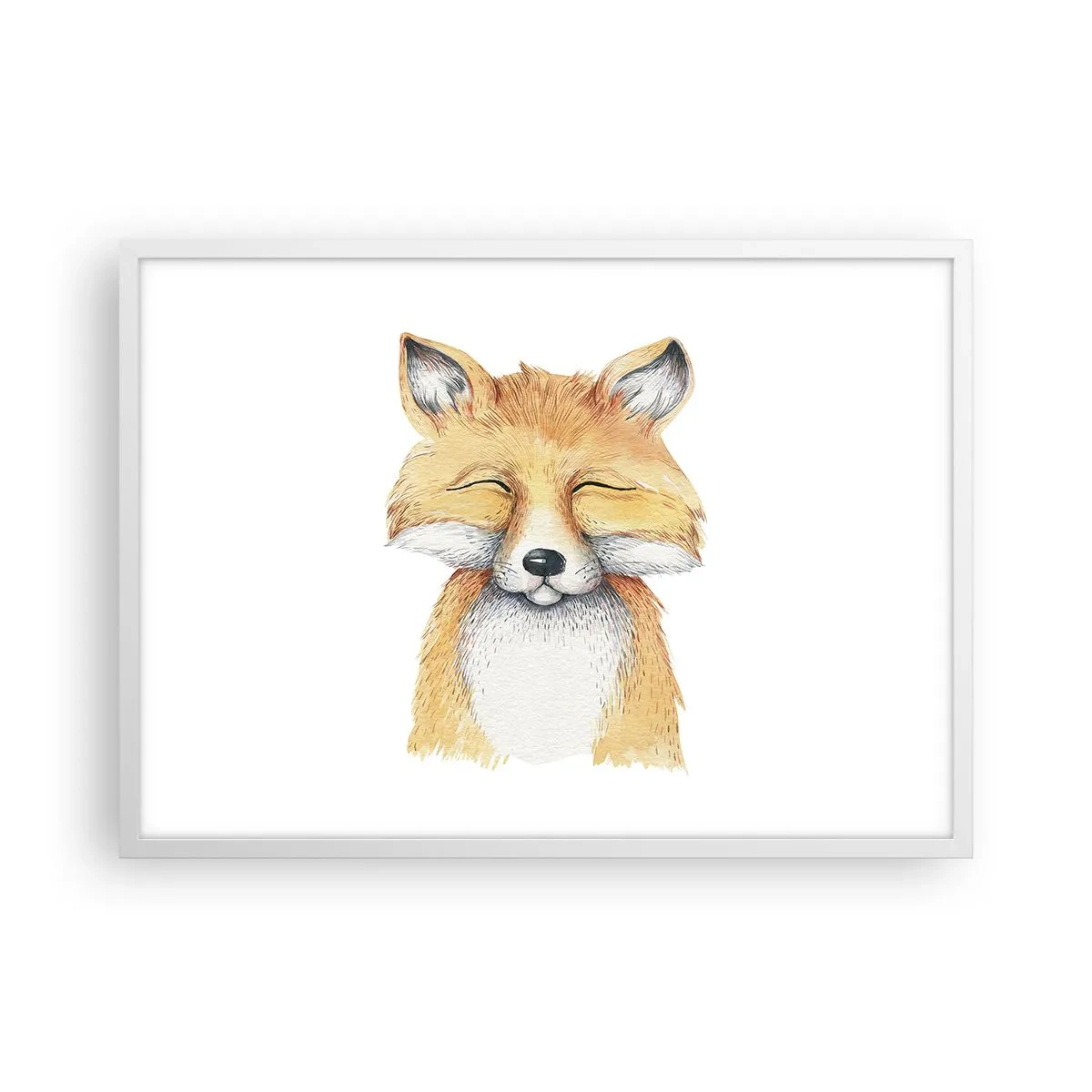 Plakat w białej ramie - Lisie humory - 70x50 cm