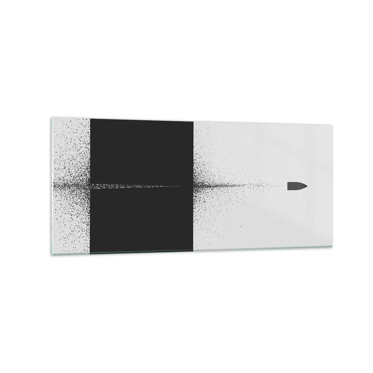 Obraz na szkle - Symboliczny pocisk w minimalistycznym, abstrakcyjnym stylu - 120x50cm - Prosto do celu - Nowoczesna dekoracja ścienna do salonu i sypialni ARTTOR