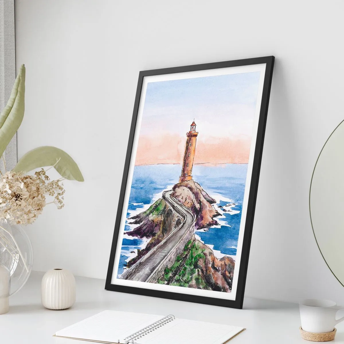 Plakat w czarnej ramie - Zwrócona ku morzu - 40x50 cm