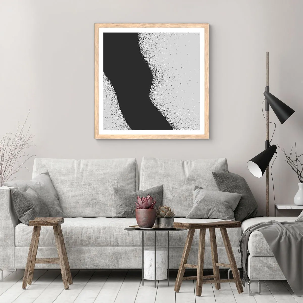 Plakat w ramie jasny dąb - Płynna równowaga - 50x50 cm