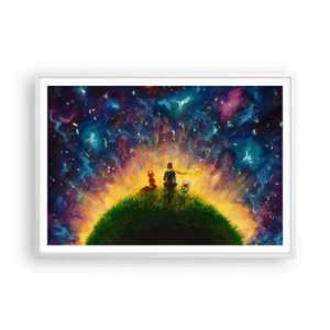 Plakat w białej ramie - Miłość i przyjaźń - cały świat - 100x70 cm