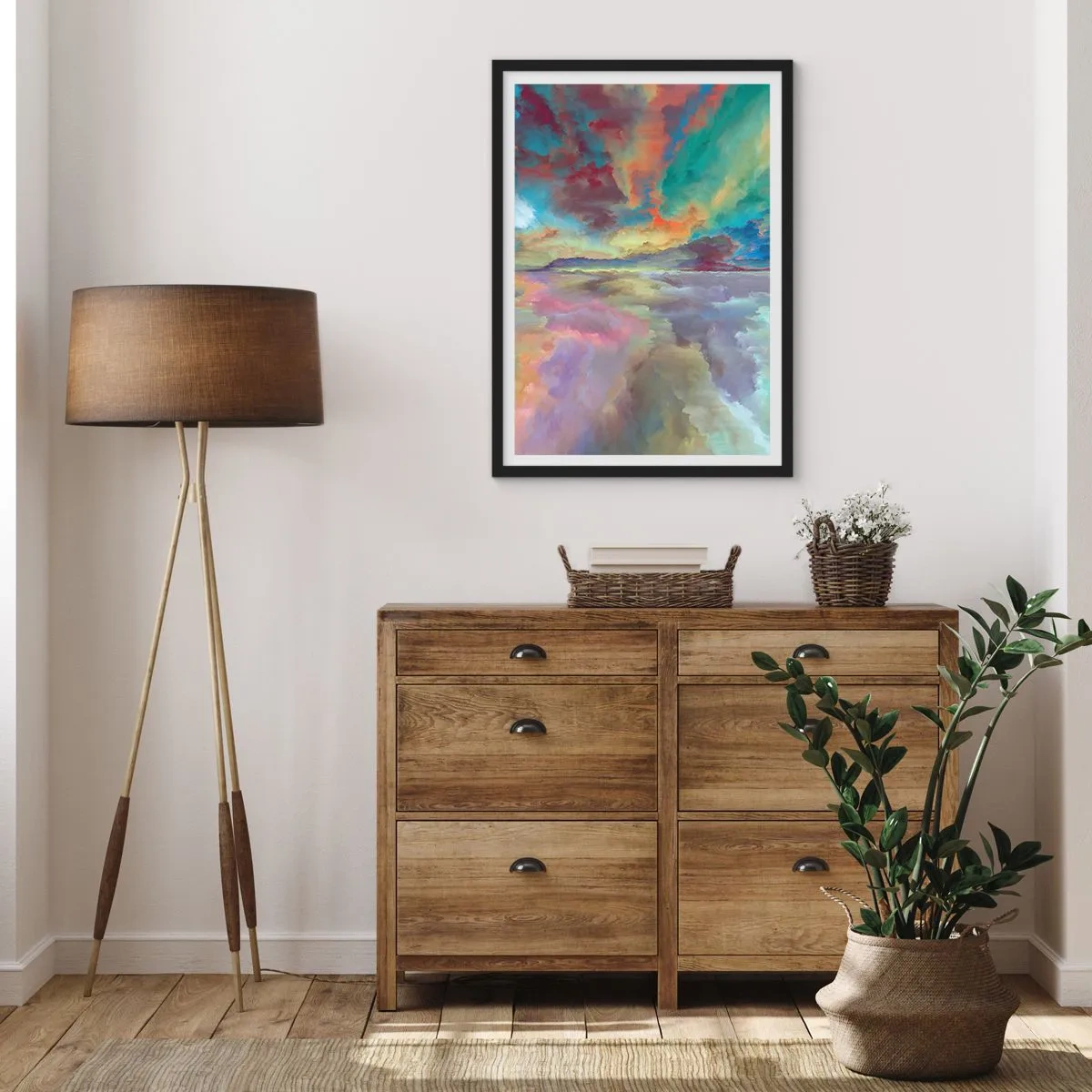 Plakat w czarnej ramie - Dwa nieba - 40x50 cm
