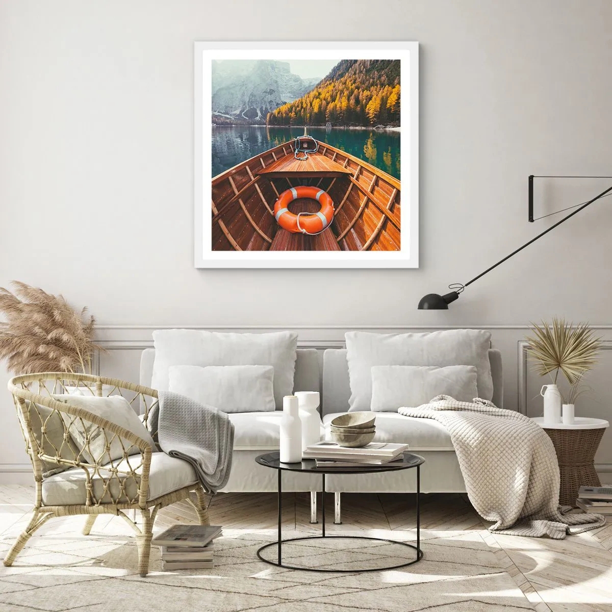 Plakat w białej ramie - Górska wycieczka - 50x50 cm
