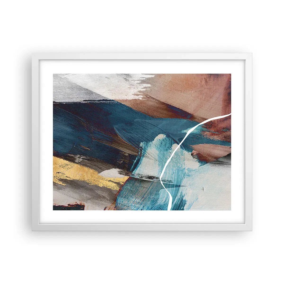 Plakat w białej ramie - Z rozmachem i energicznie - 50x40 cm