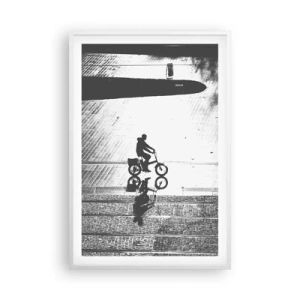 Plakat w białej ramie - Przed siebie, przez miasto - 61x91 cm
