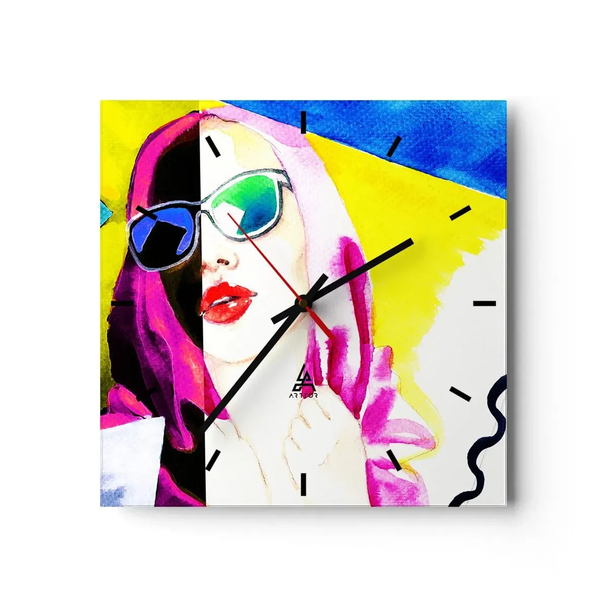 Zegar ścienny - Nie jestem biała i nie jestem czarna - 40x40 cm