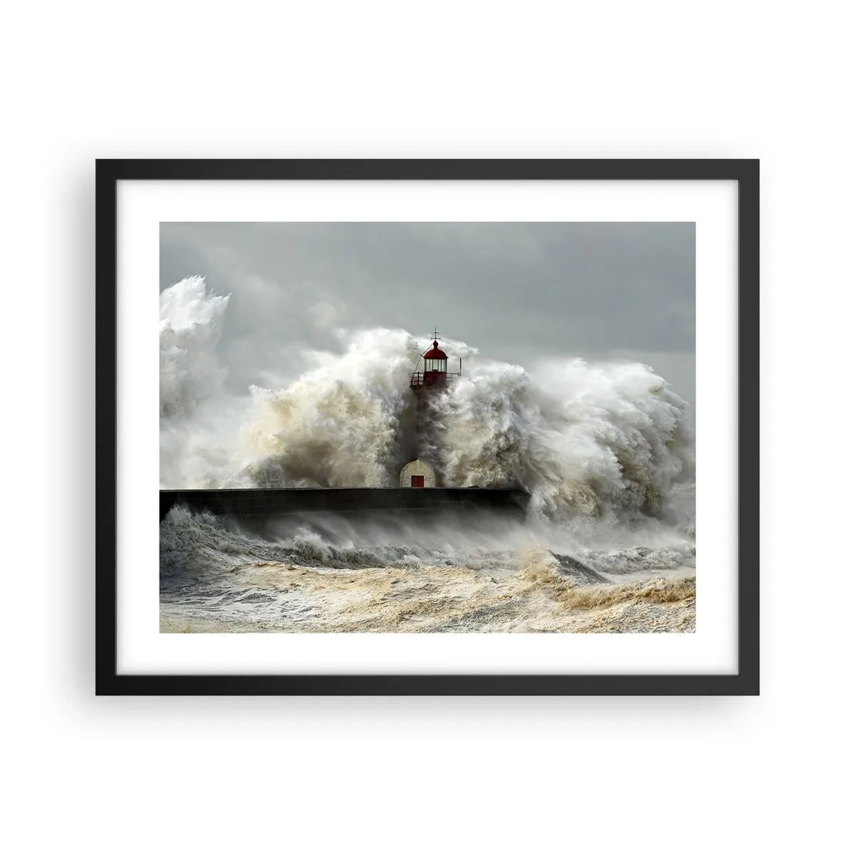 Plakat w czarnej ramie - Gniew oceanu - 50x40 cm