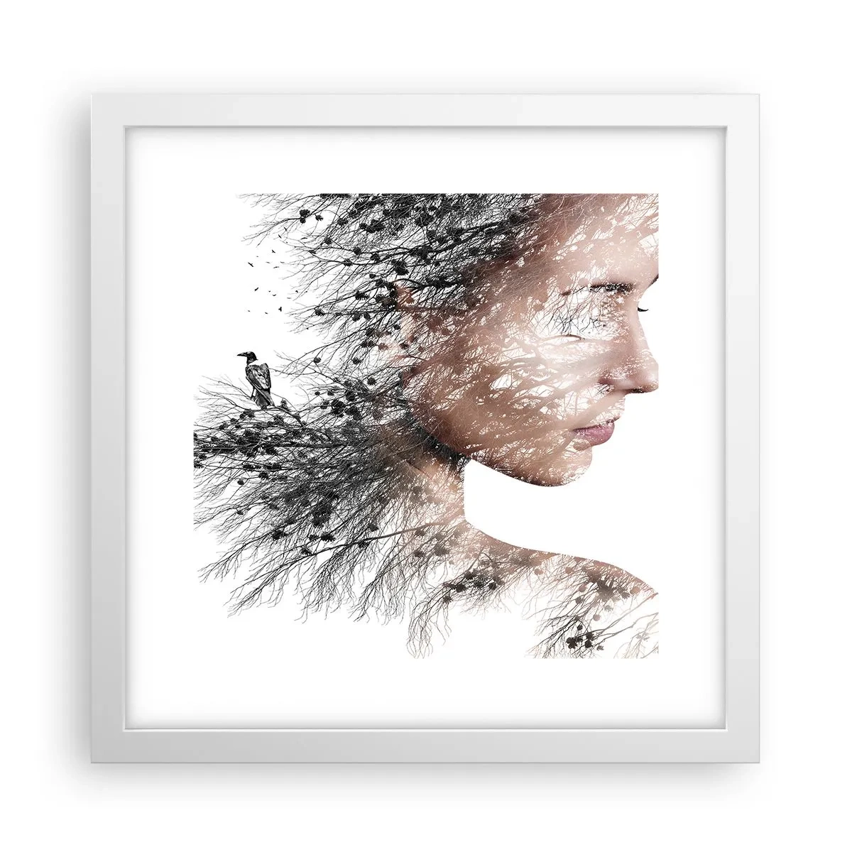 Plakat w białej ramie - Duch lasu - 30x30 cm