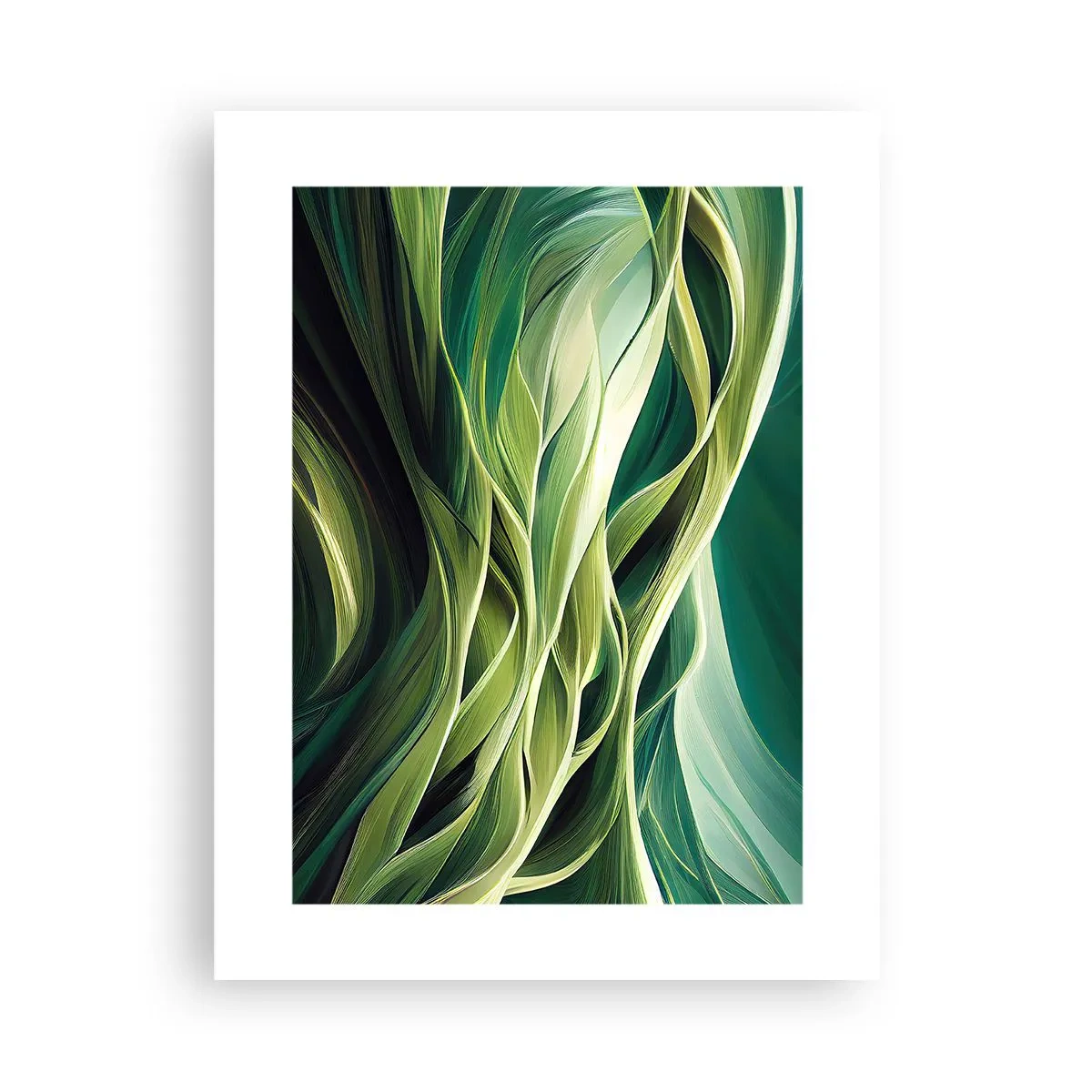 Plakat - Abstrakcyjna gra w zielone - 30x40 cm