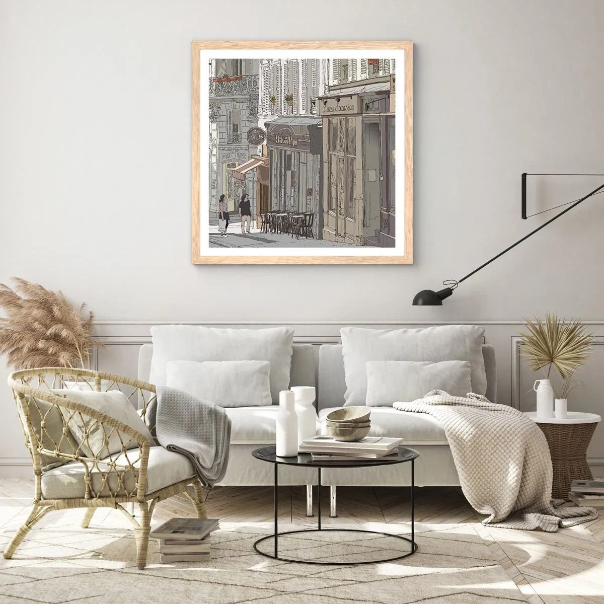 Plakat w ramie jasny dąb - Miejskie radości - 60x60 cm