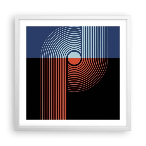 Plakat w białej ramie - W geometrycznym uścisku - 50x50 cm