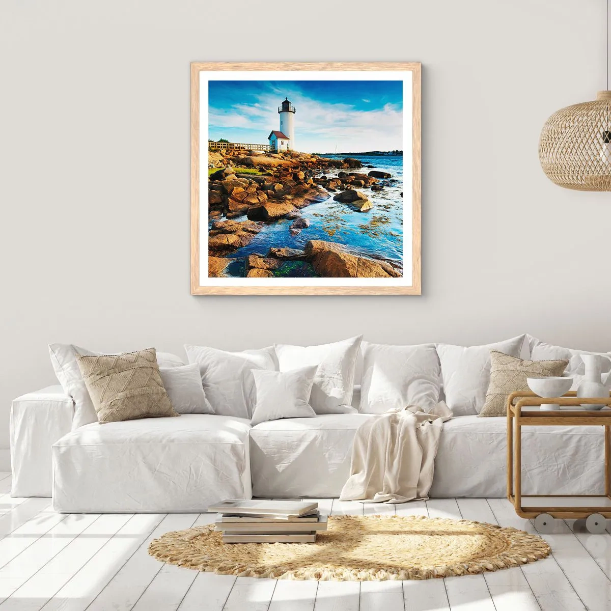 Plakat w ramie jasny dąb - Wracajcie szczęśliwie, czekam - 60x60 cm