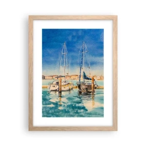Plakat w ramie jasny dąb - Słoneczna laguna - 30x40 cm