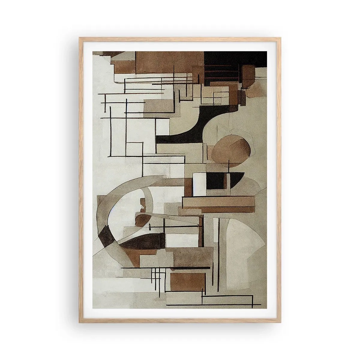 Plakat w ramie jasny dąb - Pejzaż miejski 2.0 - 70x100 cm