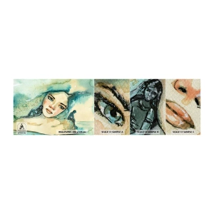 Fototapeta Próbka Premium Sand - Am I blue? - Abstrakcja, Twarz Kobiety, Malarstwo - 100x30 cm