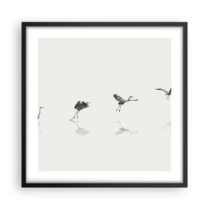 Plakat w czarnej ramie - Cztery proste kroki - 50x50 cm