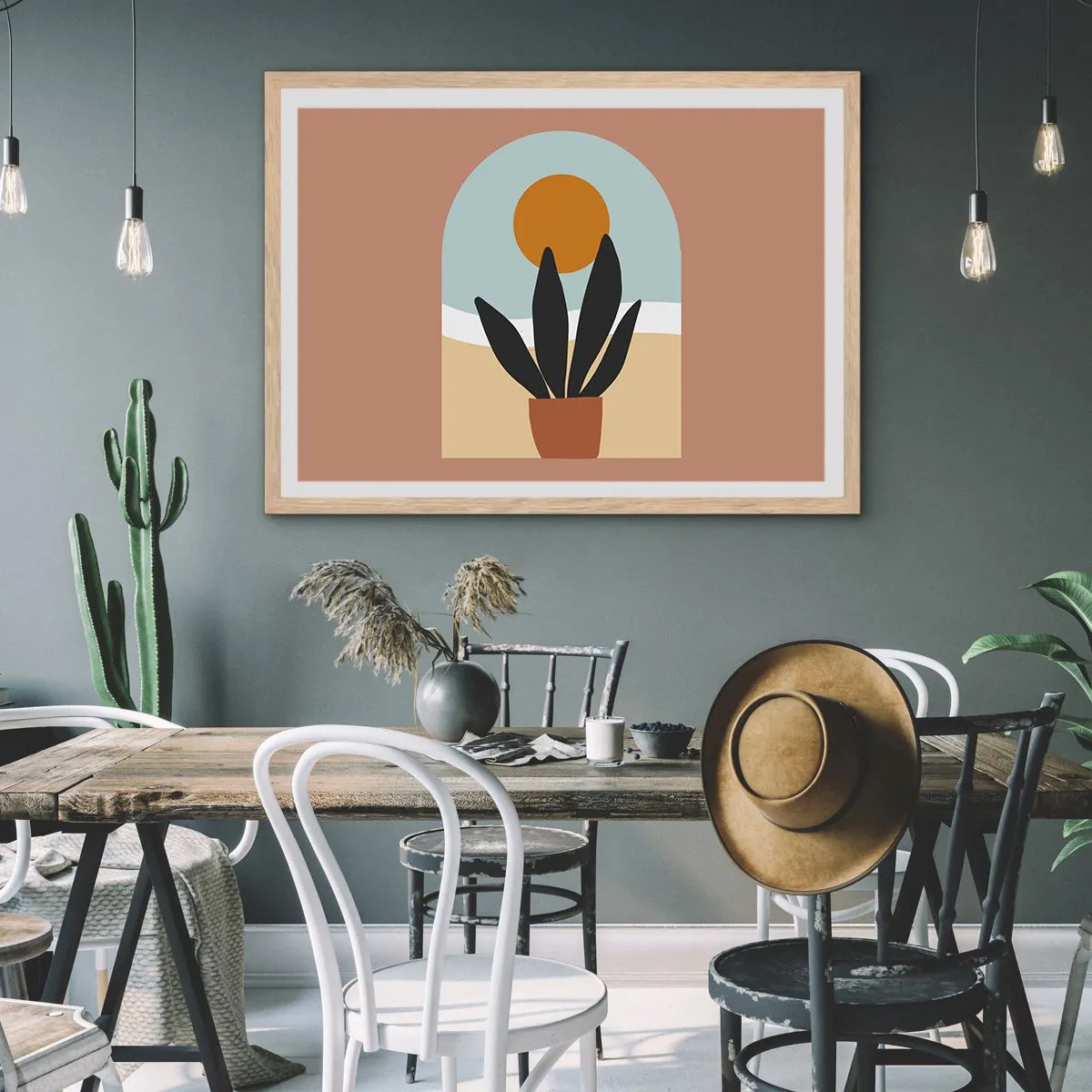 Plakat w ramie jasny dąb - Drobne radości - 70x50 cm