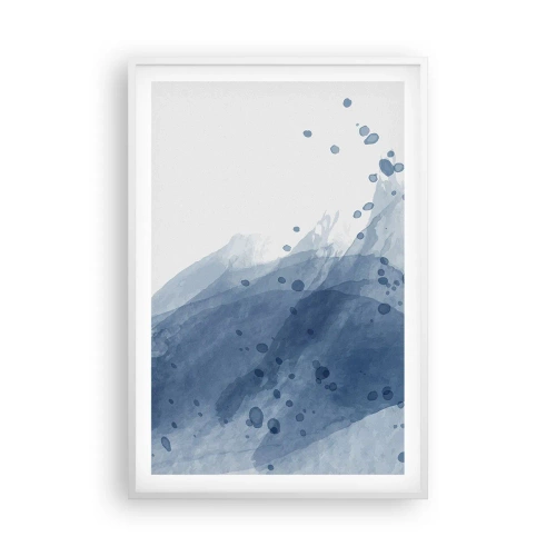 Plakat w białej ramie - Niebieski tiul - 61x91 cm