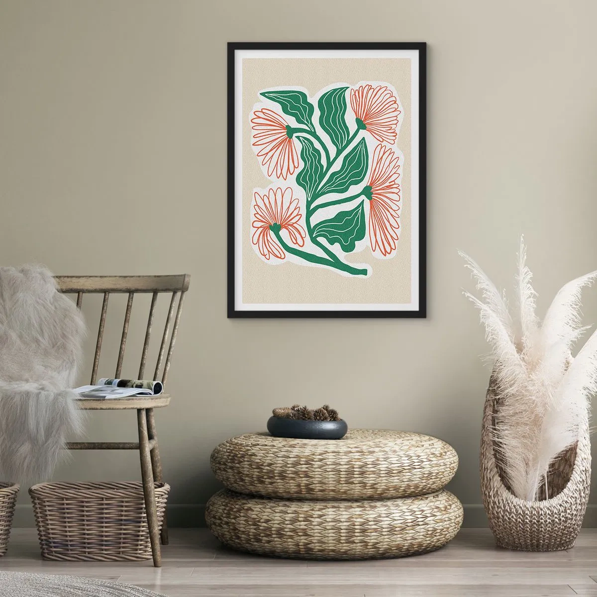 Plakat w czarnej ramie - Ludowe i nowoczesne - 30x40 cm