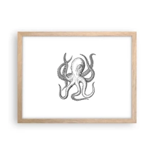 Plakat w ramie jasny dąb - Tańcząca z falami - 40x30 cm