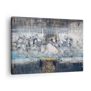 Obraz na płótnie - Abstrakcyjna kompozycja w chłodnych tonacjach - 70x50cm - Jak po lodzie, jak po grudzie - Nowoczesna dekoracja ścienna do salonu i sypialni ARTTOR