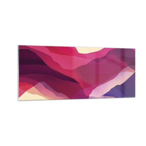 Obraz na szkle - Fale purpury - 100x40 cm