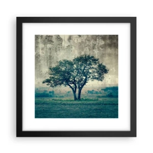 Plakat w czarnej ramie - Jabłoń na błękitnym błoniu? - 30x30 cm