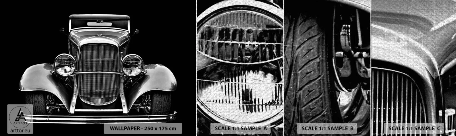 Fototapeta Próbka Premium Canvas - Prawdziwy gentelman - Retro, Samochód, Klasyczny - 100x30 cm