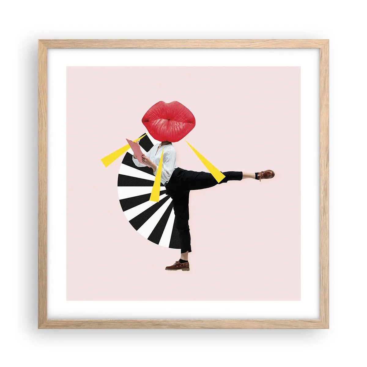 Plakat w ramie jasny dąb - Surrealistyczny pop-art - 50x50 cm