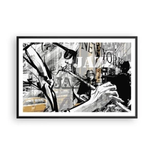 Plakat w czarnej ramie - W rytmie Nowego Jorku - 91x61 cm