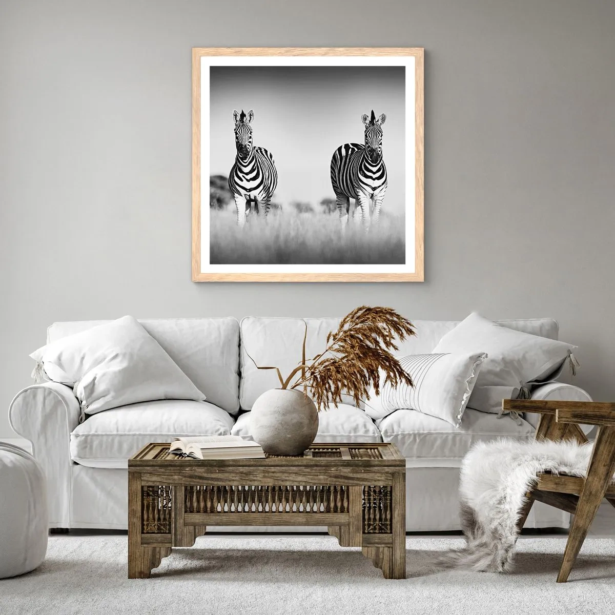 Plakat w ramie jasny dąb - A jednak świat jest czarno-biały - 60x60 cm