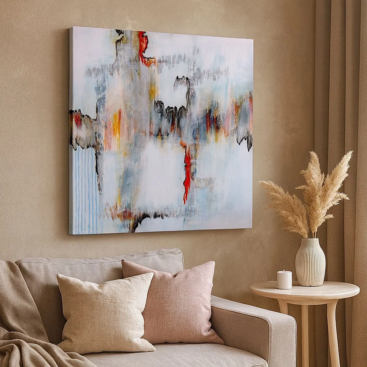 Obraz na płótnie - Patykiem na wodzie - 30x30 cm