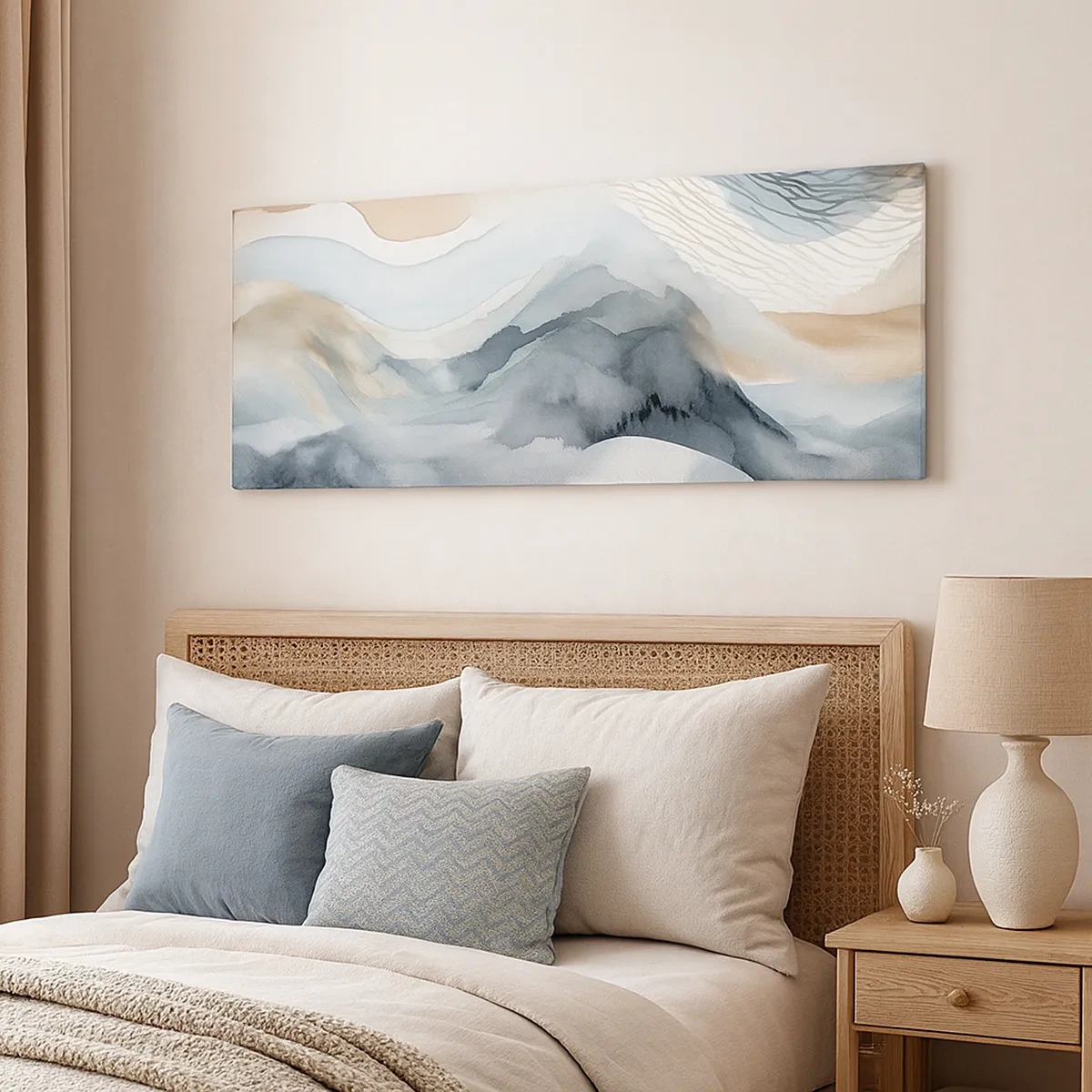 Obraz na płótnie - Abstrakcja śnieżna i mglista - 30x30 cm