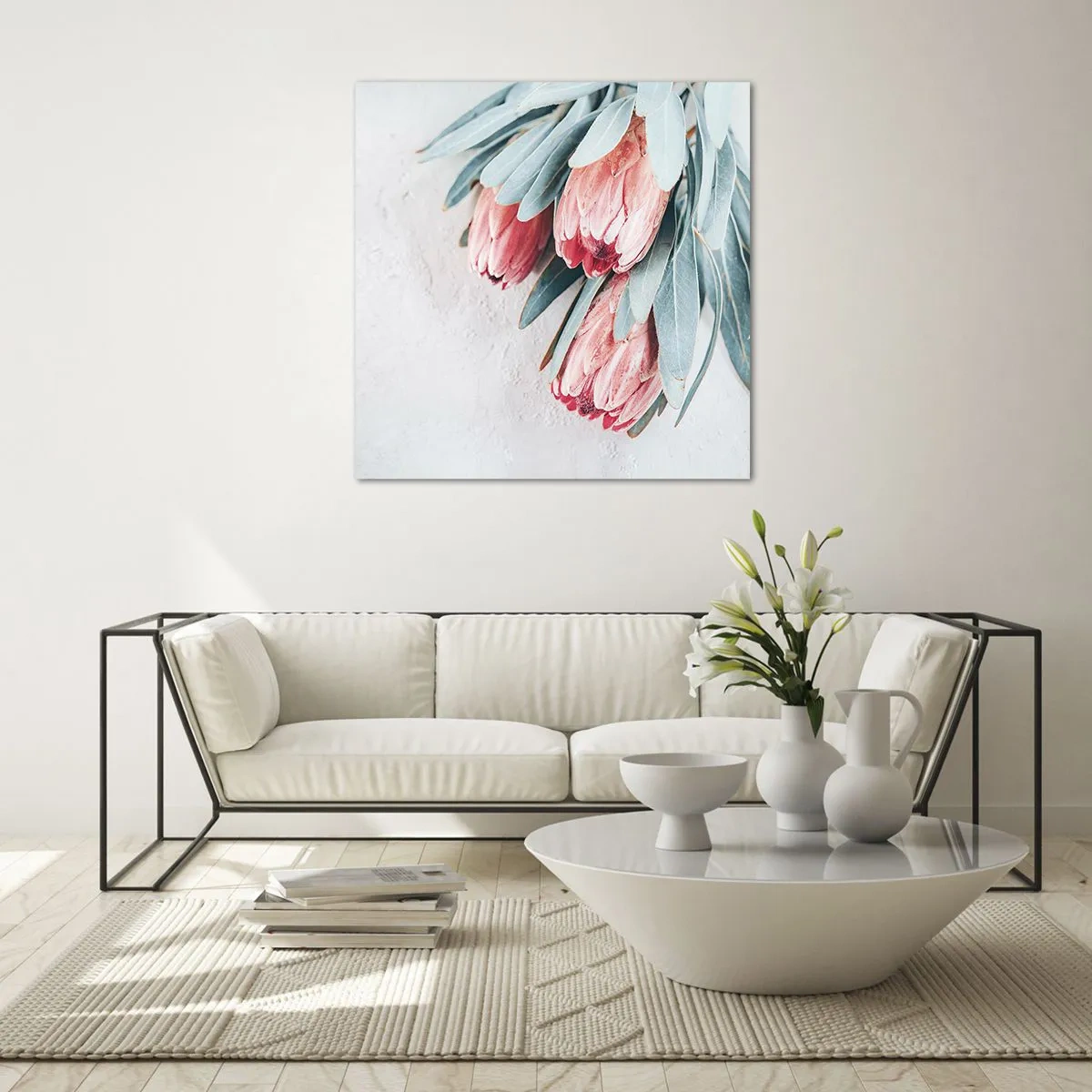 Obraz na szkle - Zawstydzone własną urodą - 70x70 cm