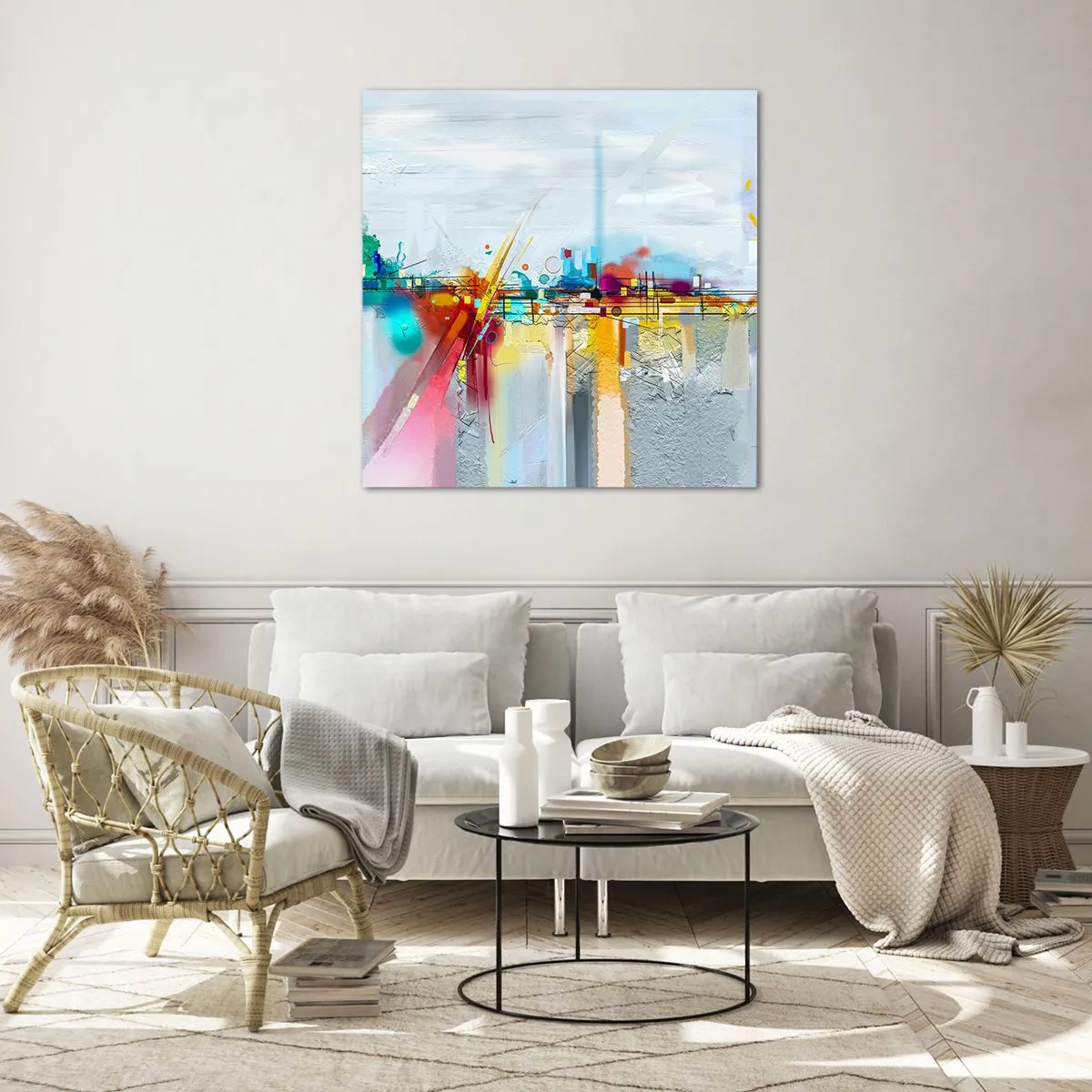 Obraz na szkle - Most radości nad rzeką życia - 40x40 cm