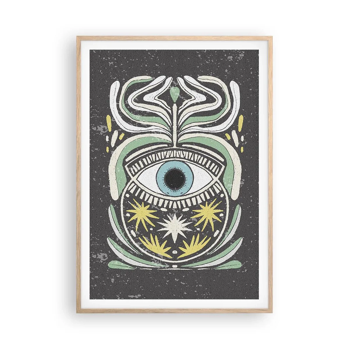 Plakat w ramie jasny dąb - Plemienne rytuały - 70x100 cm