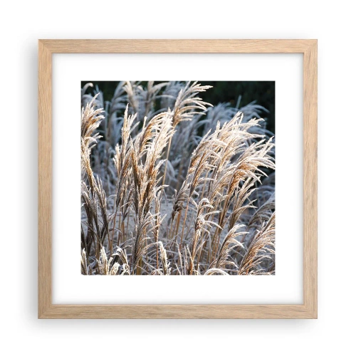 Plakat w ramie jasny dąb - Szronem ustrojone - 30x30 cm