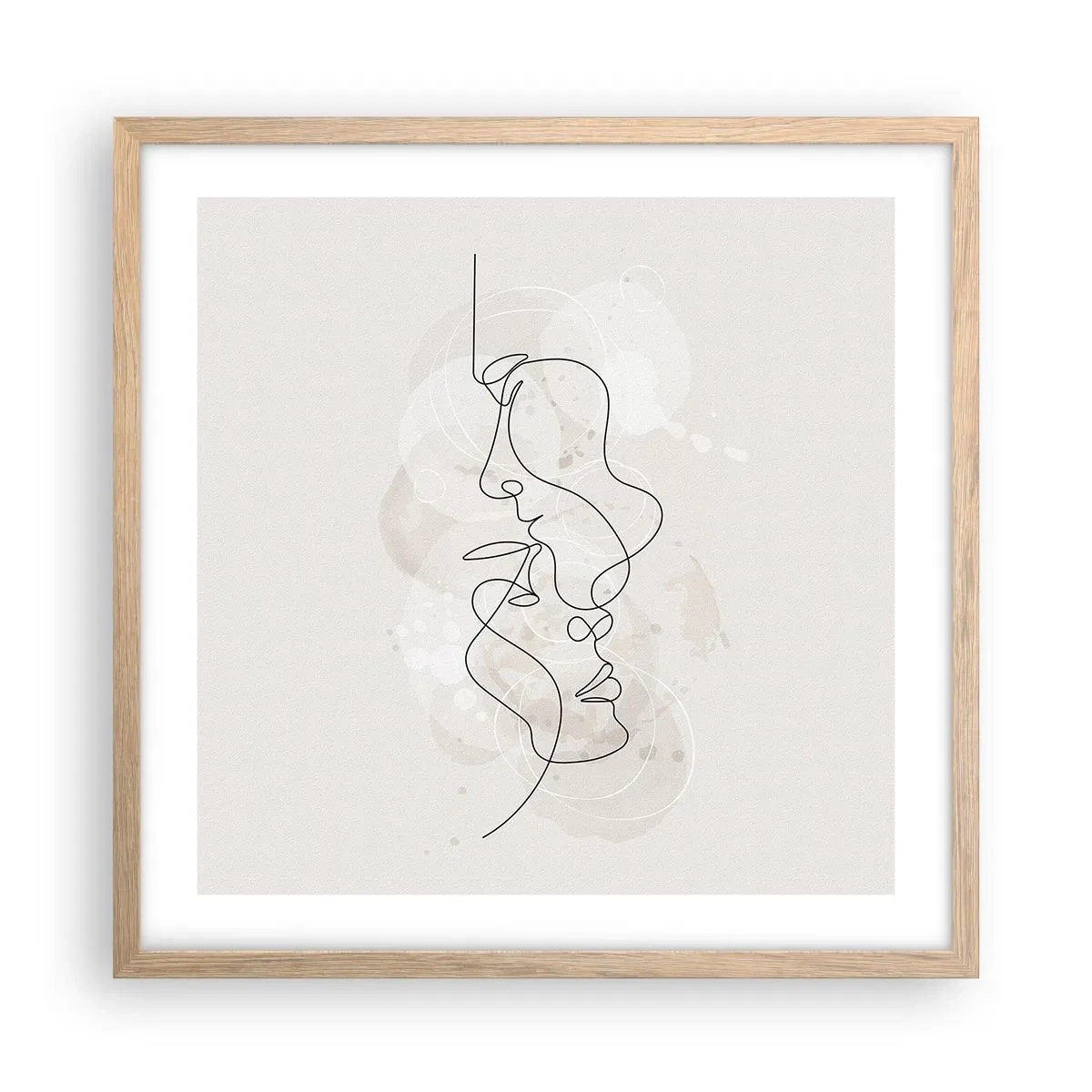 Plakat w ramie jasny dąb - Splątani w uścisku - 50x50 cm