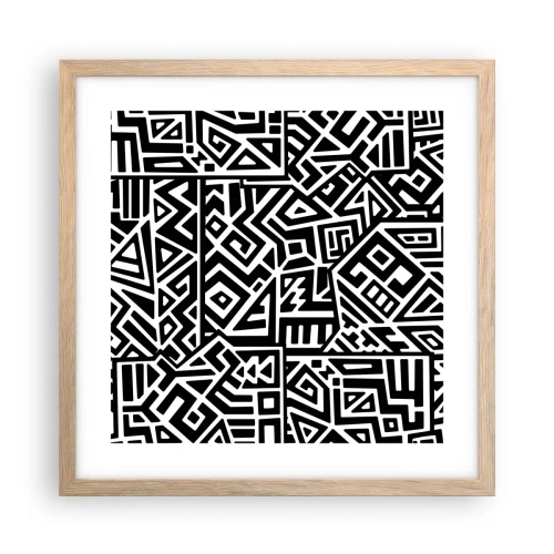 Plakat w ramie jasny dąb - Kompozycja prekolumbijska - 40x40 cm
