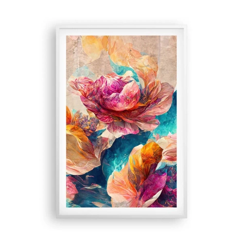 Plakat w białej ramie - Barwny przepych bukietu - 61x91 cm