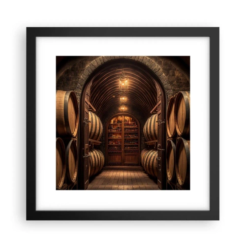 Plakat w czarnej ramie - Klimatyczna piwnica - 30x30 cm