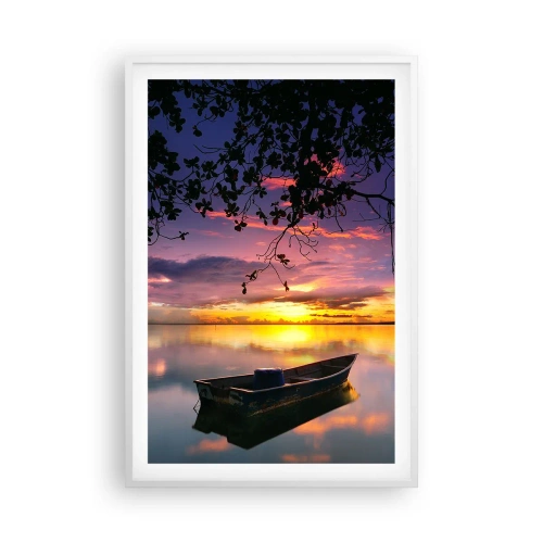 Plakat w białej ramie - "Zdajesz się wisieć w środku niebokręga…" - 61x91 cm