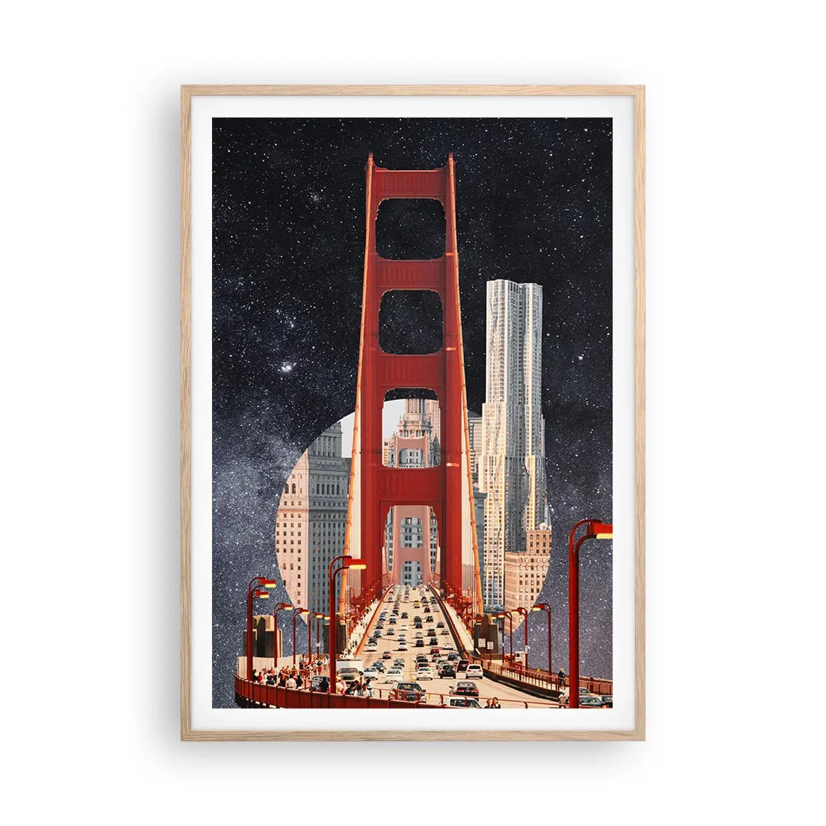 Plakat w ramie jasny dąb - Zawsze w centrum - 70x100 cm