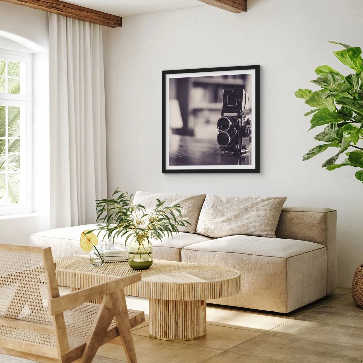 Plakat w czarnej ramie - Magia starej fotografii - 30x30 cm